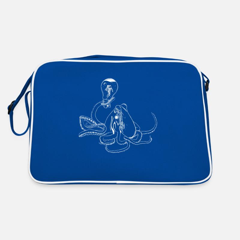 Surrealistic Octopus Artwork with Astronaut Retro Bag