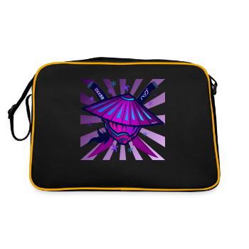 Samurai Monster Schwert Violet - Retro Tasche - Schwarz/Gold - Hinten