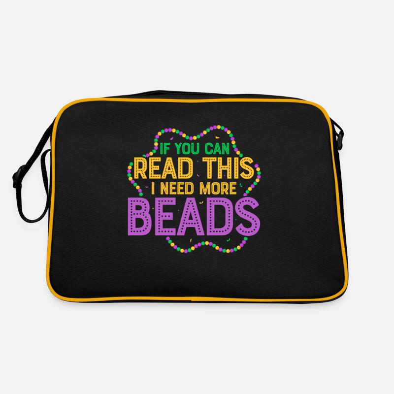 If You Can Read This I Need More Beads Mardi Gras Retro Tasche