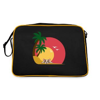 Urlaubsreif - Retro Tasche - Schwarz/Gold - Hinten
