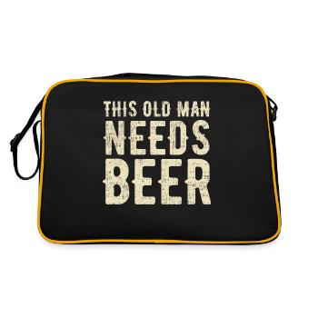 This old man needs beer. Thirsty. - Retro Bag - black/gold - Back