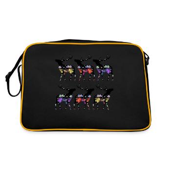 Hirsch - Retro Tasche - Schwarz/Gold - Hinten