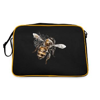L’abeille approche de la prochaine fleur - Sac Retro - noir/or - Dos