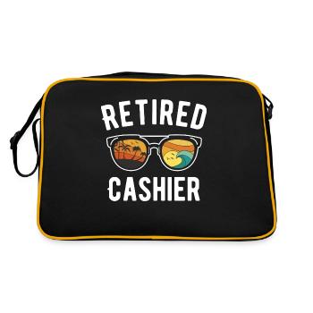 Retired Cashier Beach Vacation Design - Retro Tasche - Schwarz/Gold - Hinten
