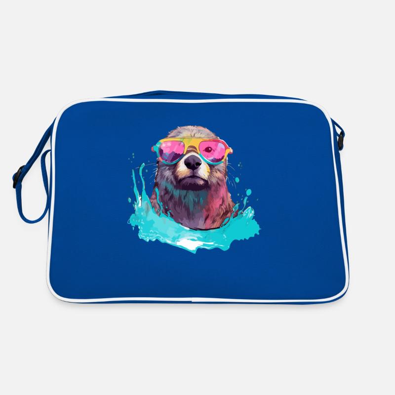 Nini the bespectacled otter Retro Bag