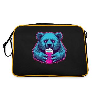 Magenta Blue Beer Bear - Sac Retro - noir/or - Dos