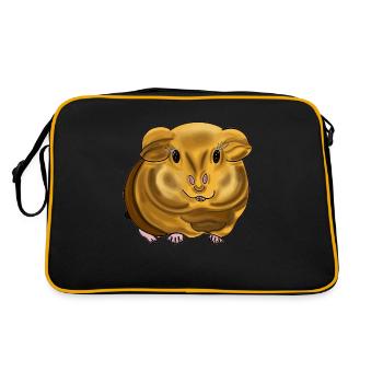 Beautiful guinea pig with radiant patterns. - Retro Bag - black/gold - Back