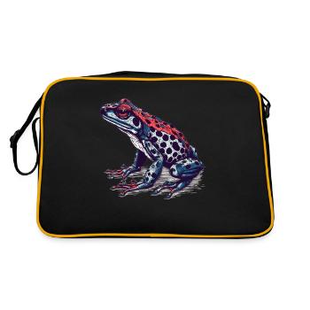 Pfeilgiftfrosch Amphibie in toller retro Optik - Retro Tasche - Schwarz/Gold - Hinten