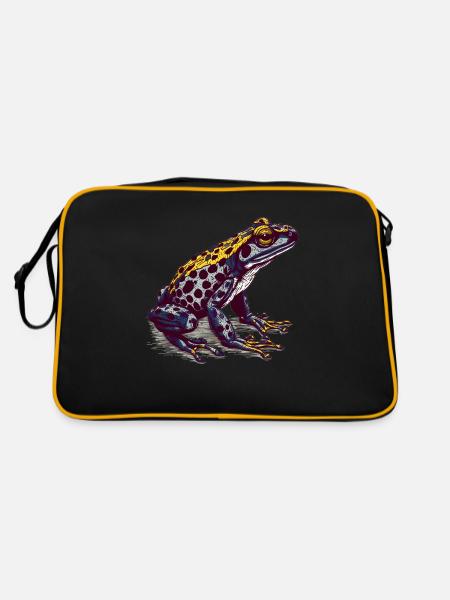The poisonous poison dart frog lives in the tropics - Retro Bag - black/gold - Back