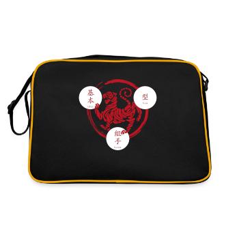 T-Shirt Shotokan Karate - Kihon Kata Kumite - Retro Bag - black/gold - Back