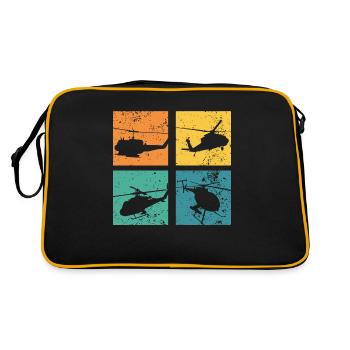 Hélicoptère Vintage Pilote d’hélicoptère - Sac Retro - noir/or - Dos