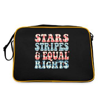 Rayures étoilées et égalité - Sac Retro - noir/or - Dos