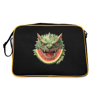 Melon monstre pastèque effrayant amusant - Sac Retro - noir/or - Dos