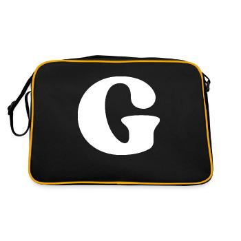 Buchstabe g - Retro Tasche - Schwarz/Gold - Hinten