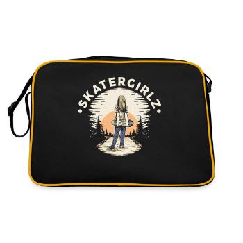 Skateboarder skater girl - Retro Bag - black/gold - Back