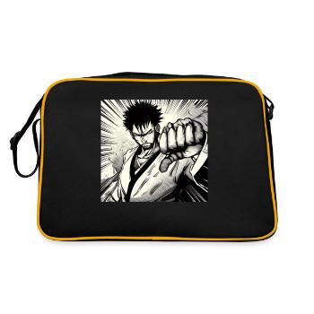 Karate Judo Japan Japanese - Retro Bag - black/gold - Back