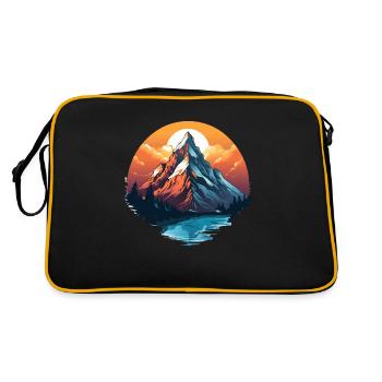 Mountain T-Shirt Hiking Alps Mountain Design - Retro Bag - black/gold - Back
