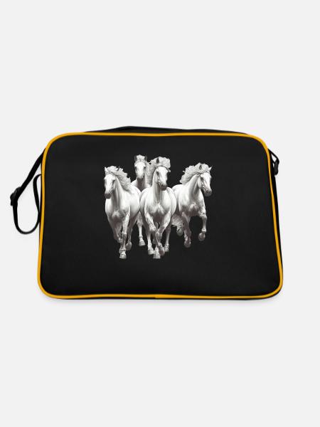 Horses - Retro Bag - black/gold - Back