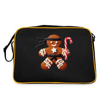 Drôle Ninja pain d’épice homme Cookie Candy Cane - Sac Retro - noir/or - Dos