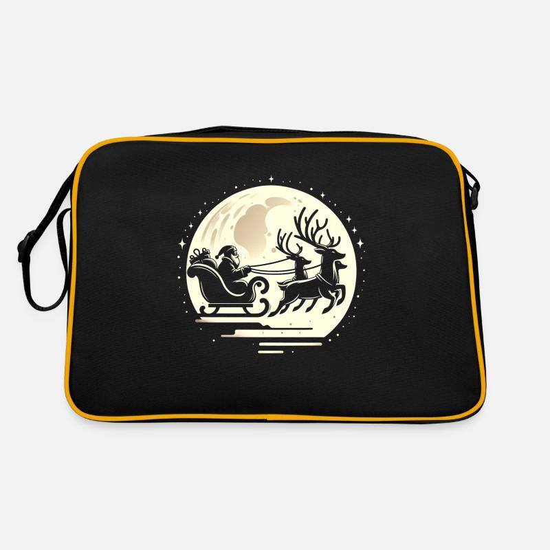 Santa Sleigh Ride in the Moonlight Retro Bag