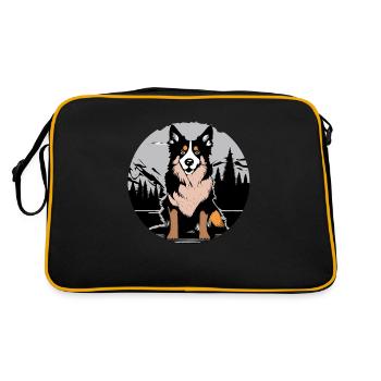 Berger australien comme emblème coloré - Sac Retro - noir/or - Dos