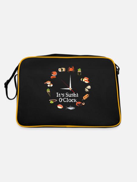 It s Sushi O ClockIt's Sushi O'Clock Japanese Kitc - Retro Tasche - Schwarz/Gold