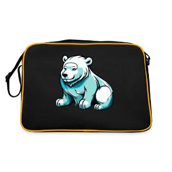 Petit ours polaire mignon en hiver - Sac Retro - noir/or - Dos