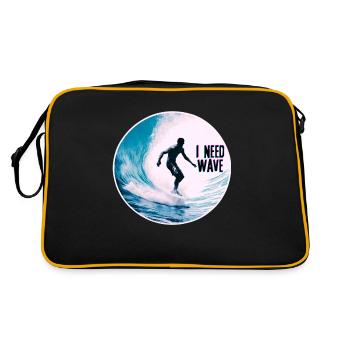Surfer on the Wave Need Wave - Retro Bag - black/gold - Back