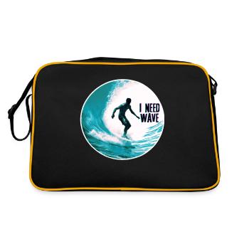 Surfer on the Wave I Need Wave - Retro Bag - black/gold - Back