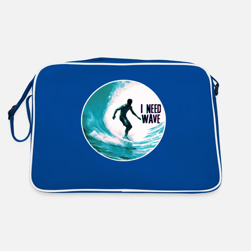 Surfer on the Wave I Need Wave Retro Bag