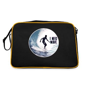 Surfer on the Wave Nature - Retro Bag - black/gold - Back