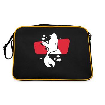 Drapeau de plongée drôle - sirène plongeuse - Sac Retro - noir/or - Dos