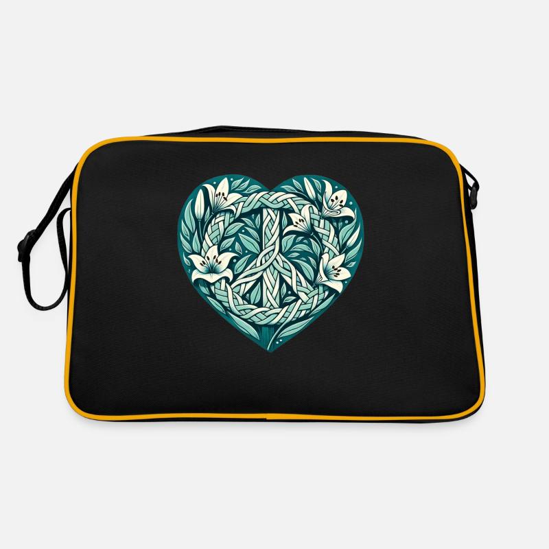 Friede - Retro Tasche - Schwarz/Gold