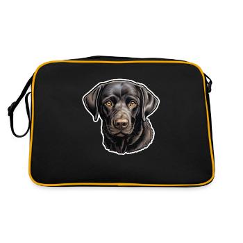 Labrador Retriever Hundeblick - Retro Tasche - Schwarz/Gold - Hinten