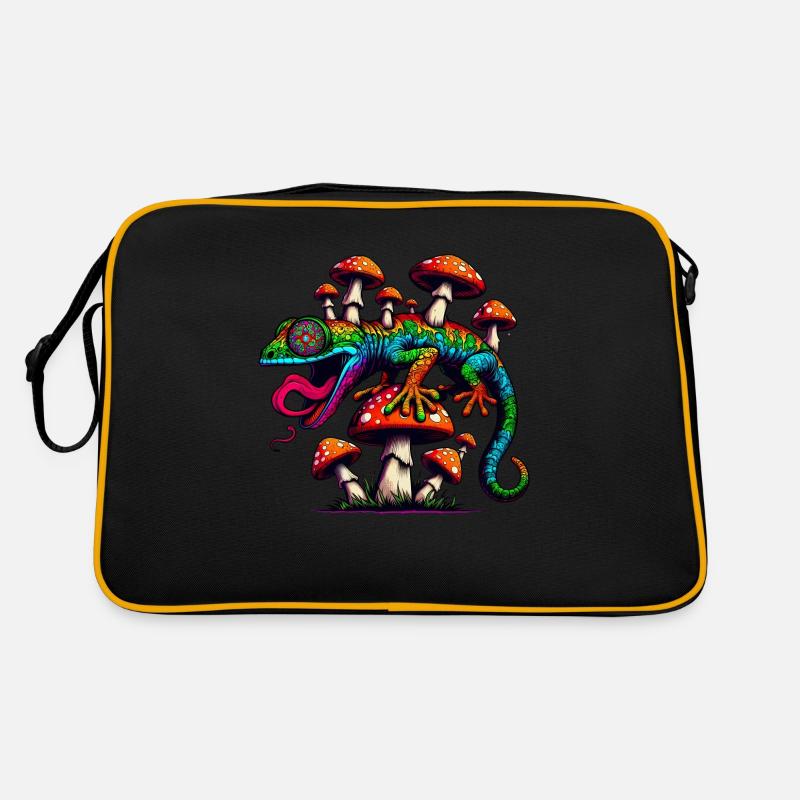 Psychedelic Magic Gecko Retro Tasche
