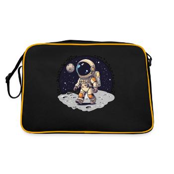 Astronaut in Ausbildung - Retro Tasche - Schwarz/Gold - Hinten