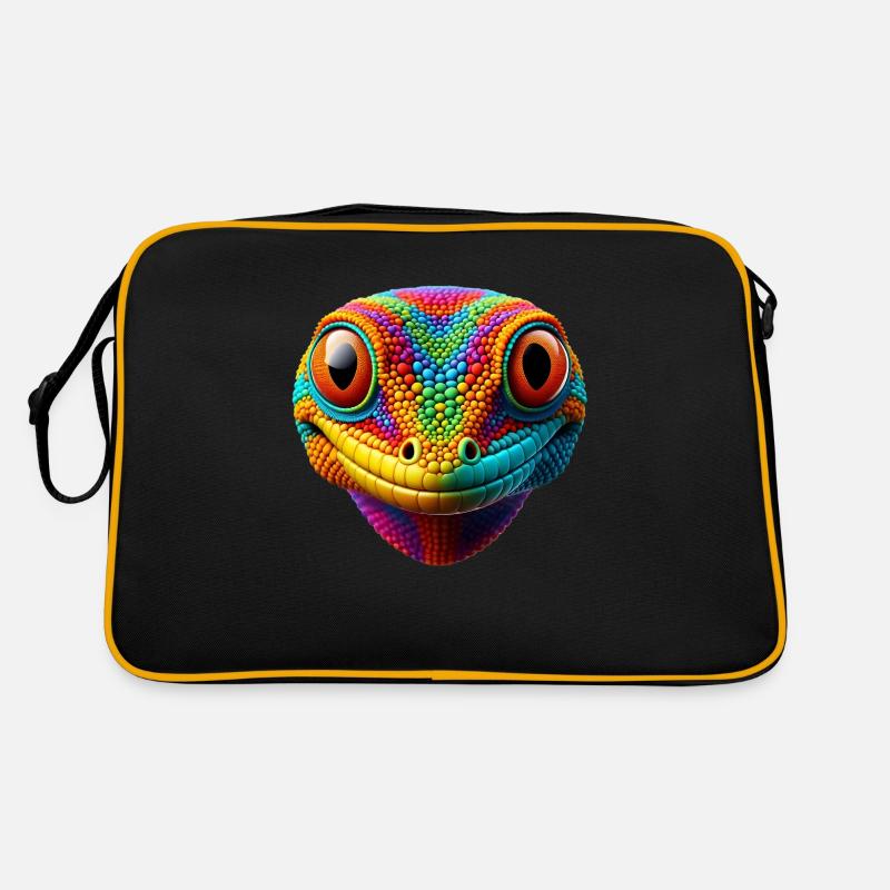 Tête de gecko colorée 1 Sac Retro