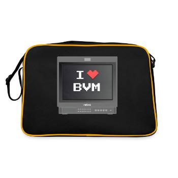 PVM Lover - Ich liebe mein BVM - Retro Tasche - Schwarz/Gold - Hinten
