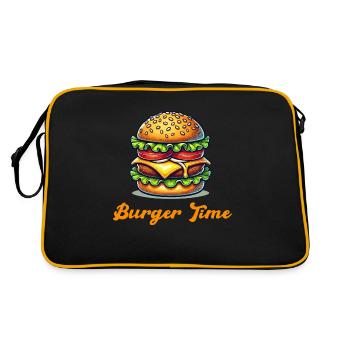 burger hamburger - Retro Tasche - Schwarz/Gold - Hinten