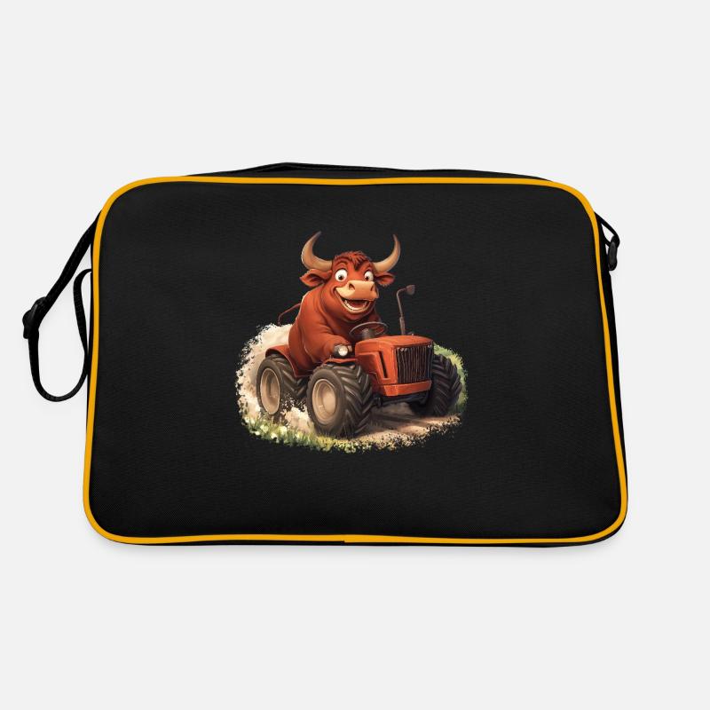 Stier auf Trekker Retro Tasche