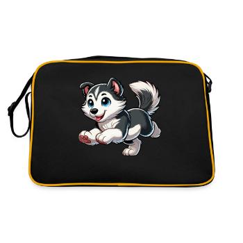 Siberian Husky - Retro Bag - black/gold - Back