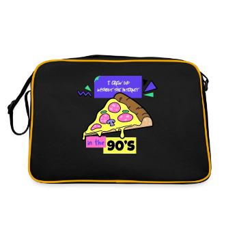 Ich bin in den 90er Jahren ohne Internet aufgewachsen - Retro Tasche - Schwarz/Gold - Hinten