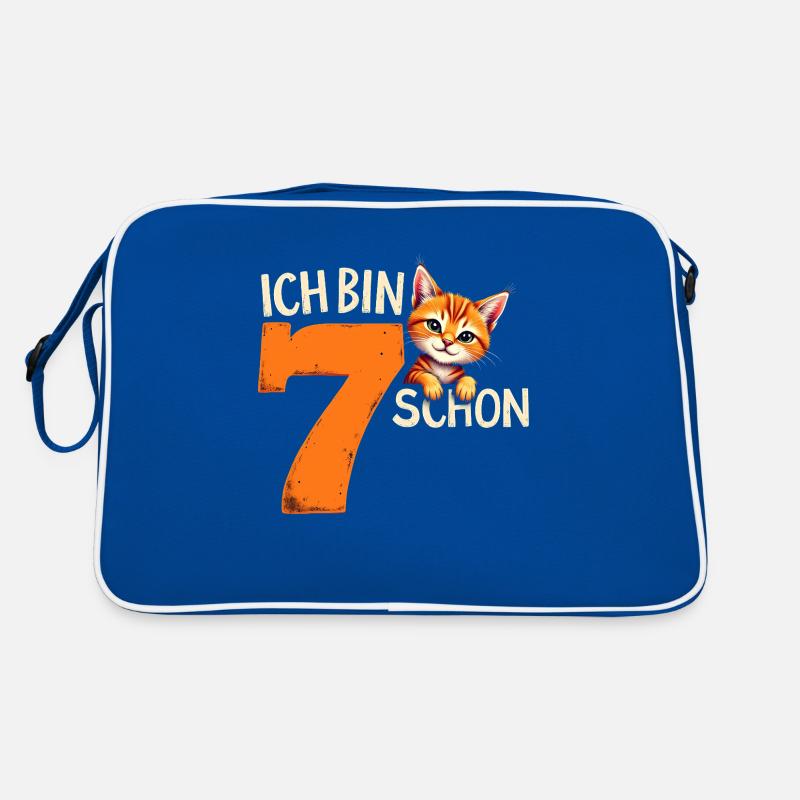 7. Geburtstag Mädchen Junge Katze Ich Bin Schon Retro Tasche