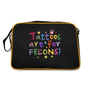 Les tatouages sont pour les criminels Illustration tatouée - Sac Retro - noir/or - Dos
