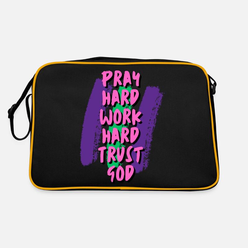 Pray Work Trust GOD Retro Tasche