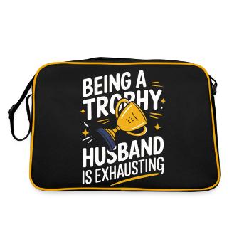Husband, Spouse, Family, Wedding - Retro Bag - black/gold - Back