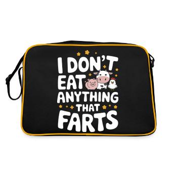 Vegetarian Vegan Veggie Vegetarian - Retro Bag - black/gold - Back