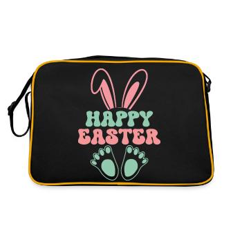 Happy easter - Retro Tasche - Schwarz/Gold - Hinten