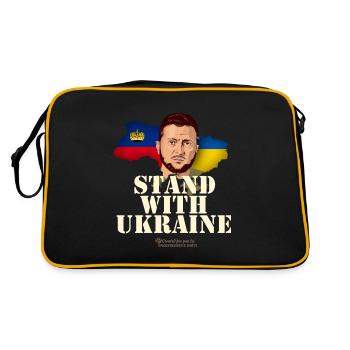 Ukraine Liechtenstein T-Shirt Design - Retro Bag - black/gold - Back
