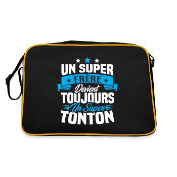 Un super frère devient toujours un super tonton - Sac Retro - noir/or - Dos
